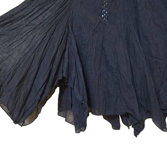 Fashion Fuse Black Gauze Midi Skirt OS Asymetric Festival Artisan Hippie NWT - Picture 8 of 9